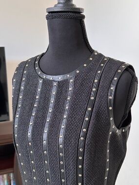 NWOT ANTONIO MELANI Black Dress with Silver Studs